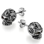 Silver Skull Head Earring