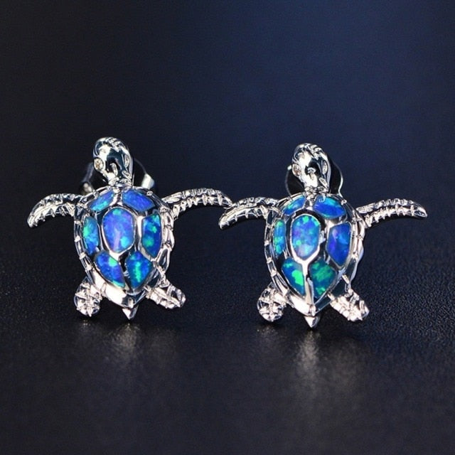 Blue Sea Turtle Earring