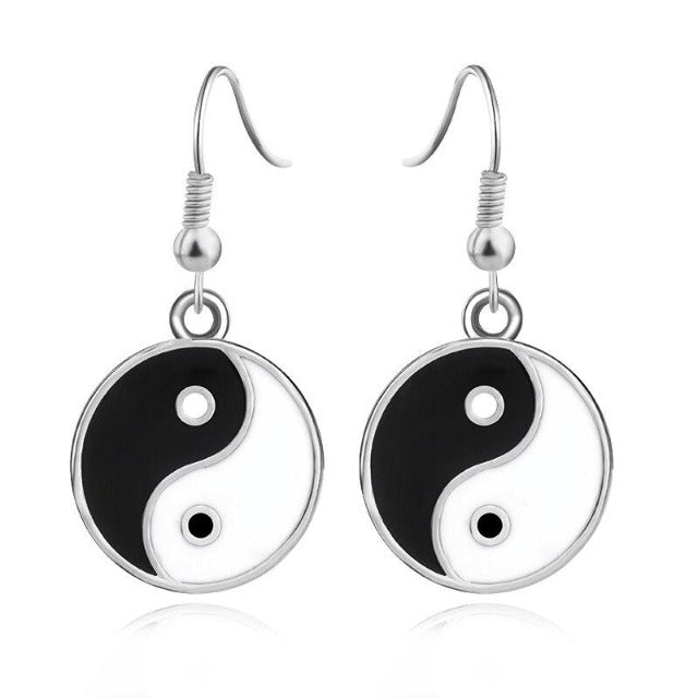 Silver Yin Yang Earring