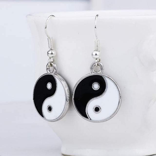 Silver Yin Yang Earring