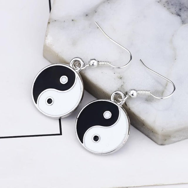 Silver Yin Yang Earring