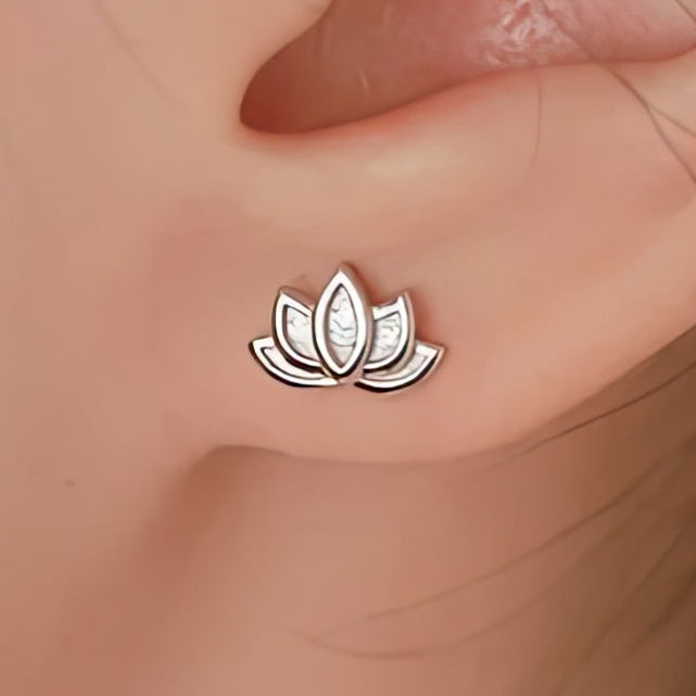 Lotus Flower Stud Earrings for Women