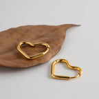Gold Heart Hoop Earrings for Women gold