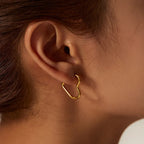 Gold Heart Hoop Earrings for Women gold