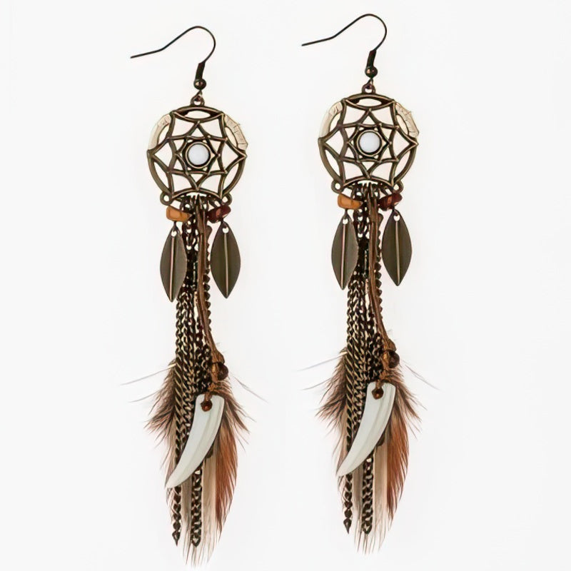 Dreamcatcher Feather Earrings