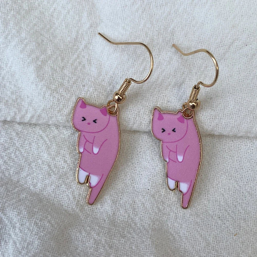Cute Pink Cat Earrings