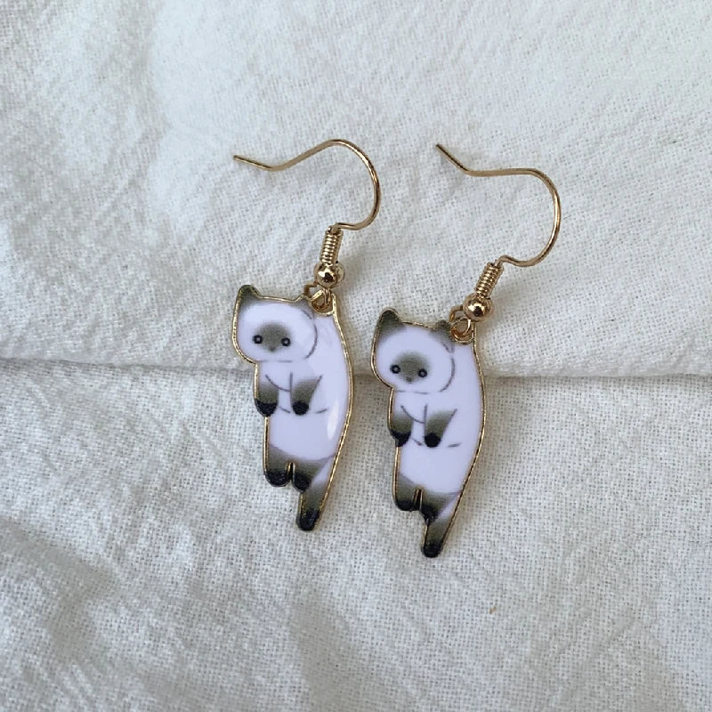 Cute Siamese Cat Earrings