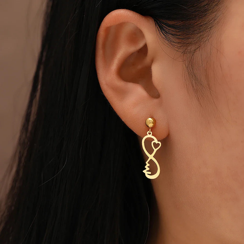 Infinity Heart gold Earrings
