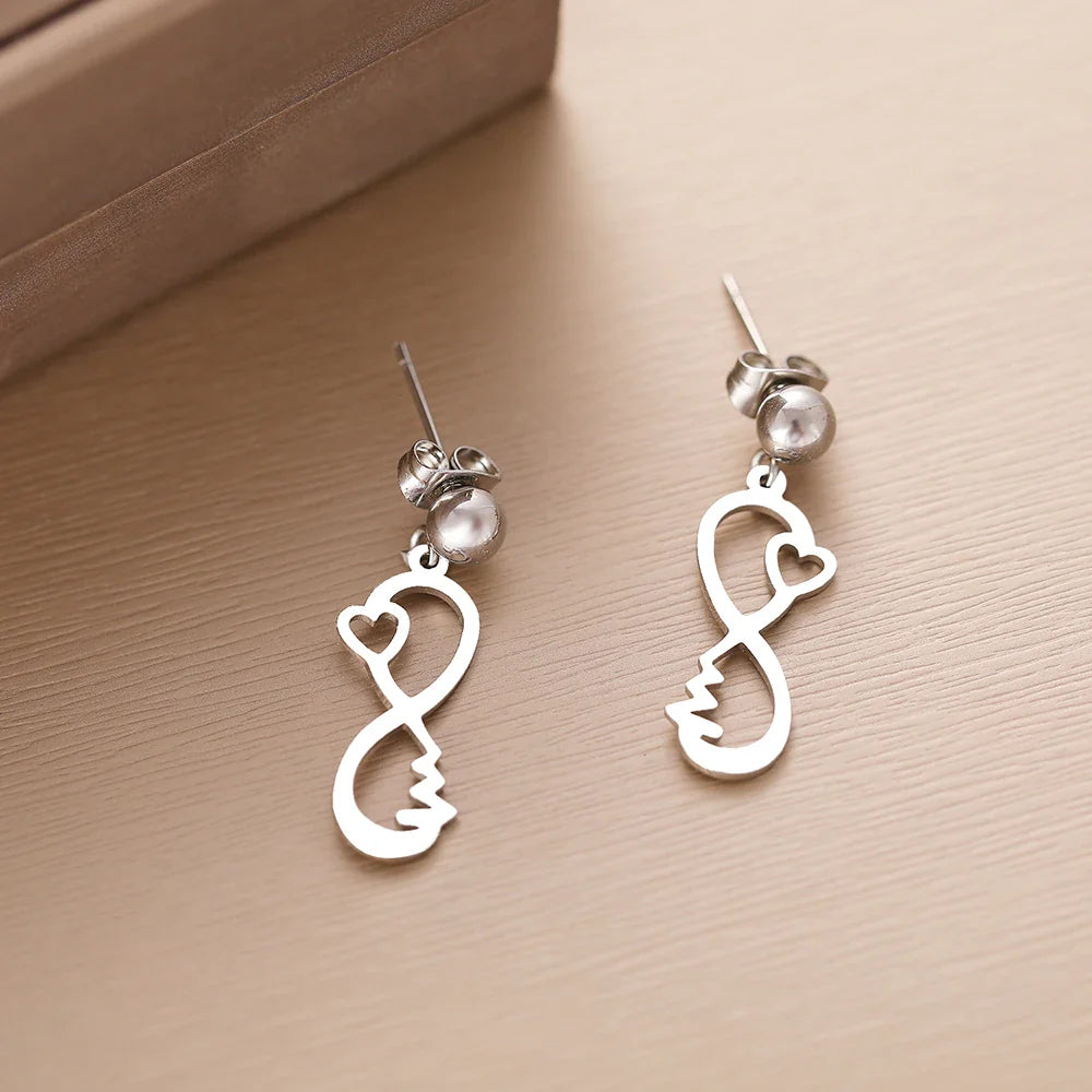 Infinity Heart silver Earrings