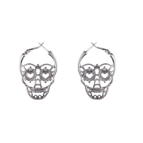 Boucles d'Oreille Pendantes Tête de Mort