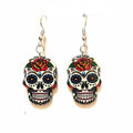 Mexican Skull Earrings White