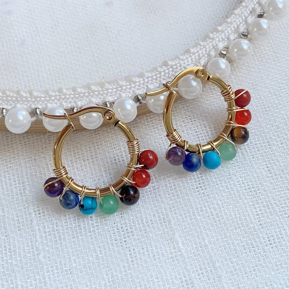7 Chakras Hoop Earrings for Women