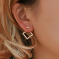 Square Gold Earrings for Women