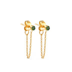 Boucles d'oreilles chaîne et pierre de naissance août