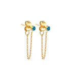 Boucles d'oreilles chaîne et pierre de naissance décembre