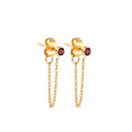 Boucles d'oreilles chaîne et pierre de naissance janvier