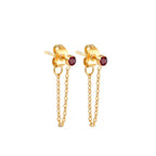 Boucles d'oreilles chaîne et pierre de naissance janvier
