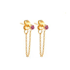 Boucles d'oreilles chaîne et pierre de naissance juillet