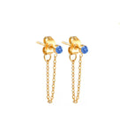 Boucles d'oreilles chaîne et pierre de naissance mars