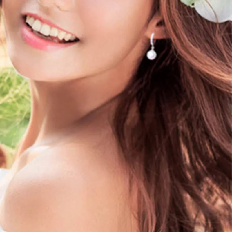 Classic Earrings with Pearl and Zircon