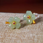Stud Earrings with 4-Leaf Clover