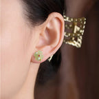 Stud Earrings with 4-Leaf Clover