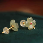 Stud Earrings with 4-Leaf Clover