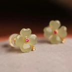 Stud Earrings with 4-Leaf Clover