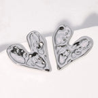Silver Heart Stud Earrings
