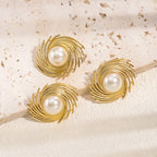 Stud Style Earrings with Pearl