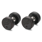 Black Yin Yang Wooden Stud Earrings
