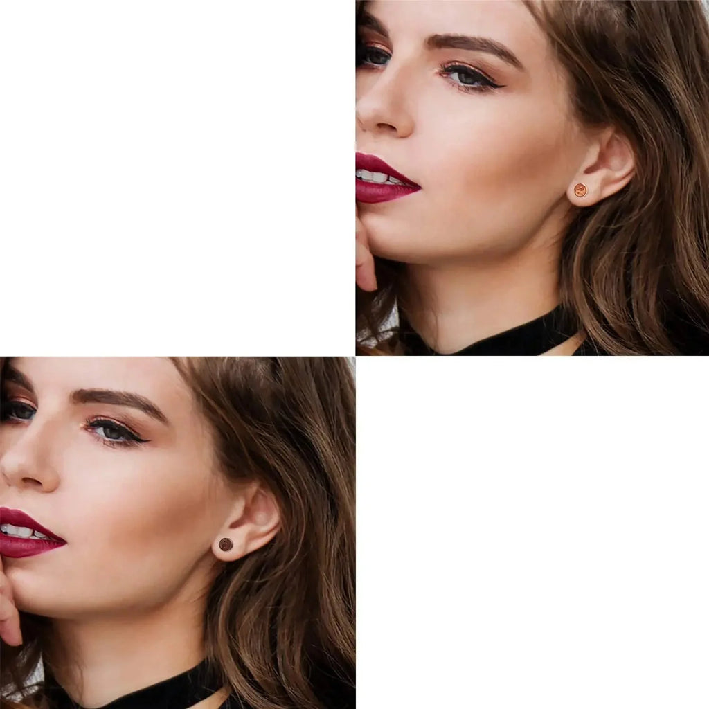 Women's Yin Yang Wooden Stud Earrings