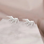 Sun Half-Circle Stud Earrings silver