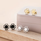 Four-Leaf Clover Stud Earrings gold