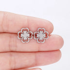Four-Leaf Clover Stud Earrings silver