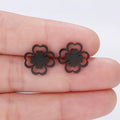 Four-Leaf Clover Stud Earrings black