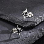 Star Stud Earrings with Zircon