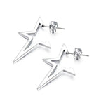Boucles d'Oreilles Clou Etoile Style Punk argent