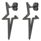 Boucles d'Oreilles Clou Etoile Style Punk noir