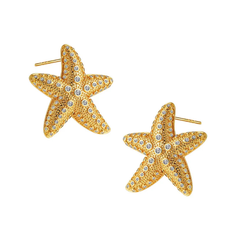 Stud Earrings Shell Starfish Women