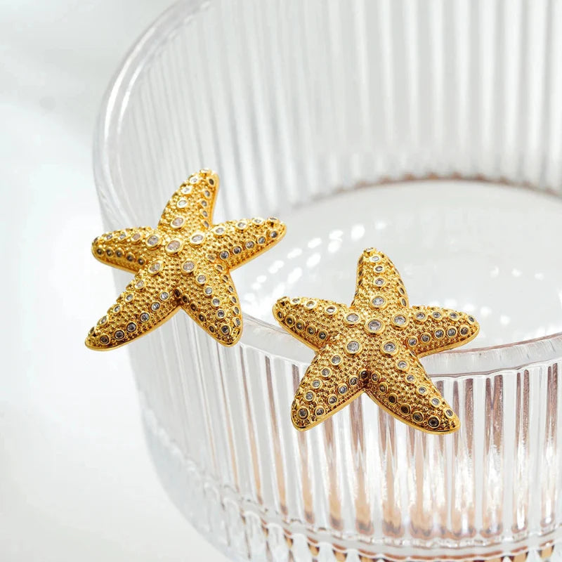Stud Earrings Shell Starfish Women