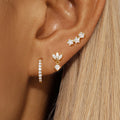 Gold Zircon Star Stud Earrings for Women
