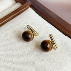 Tiger Eye Stud Earrings for Women
