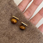 Tiger Eye Stud Earrings for Women