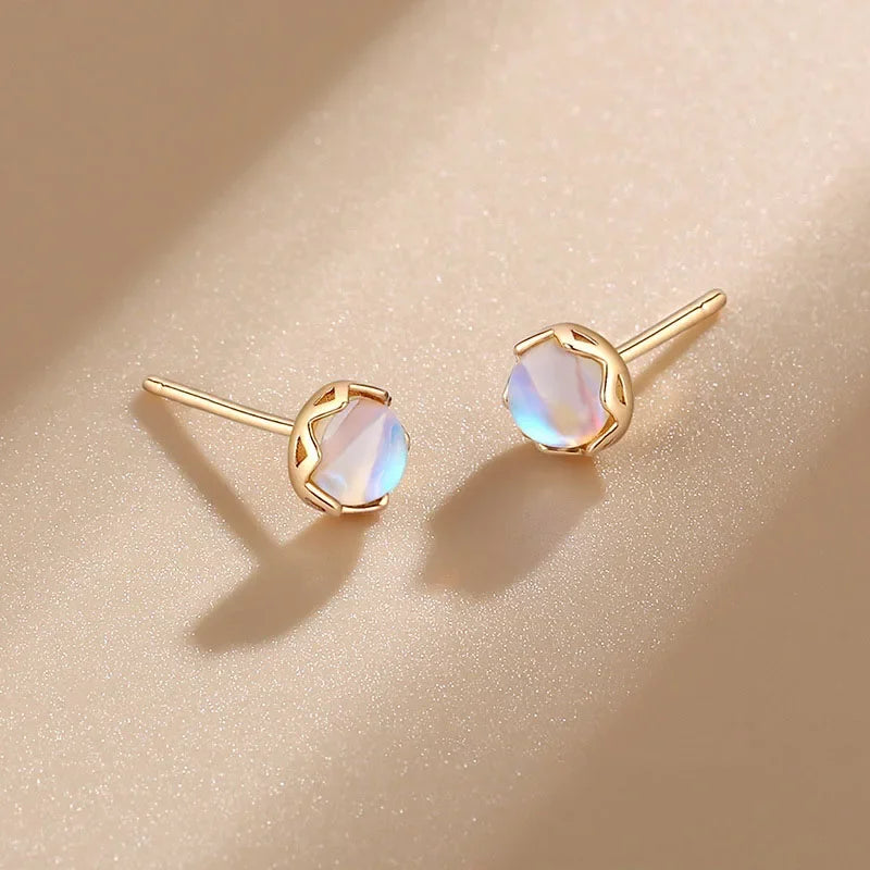 Moonstone Stud Earrings for Women