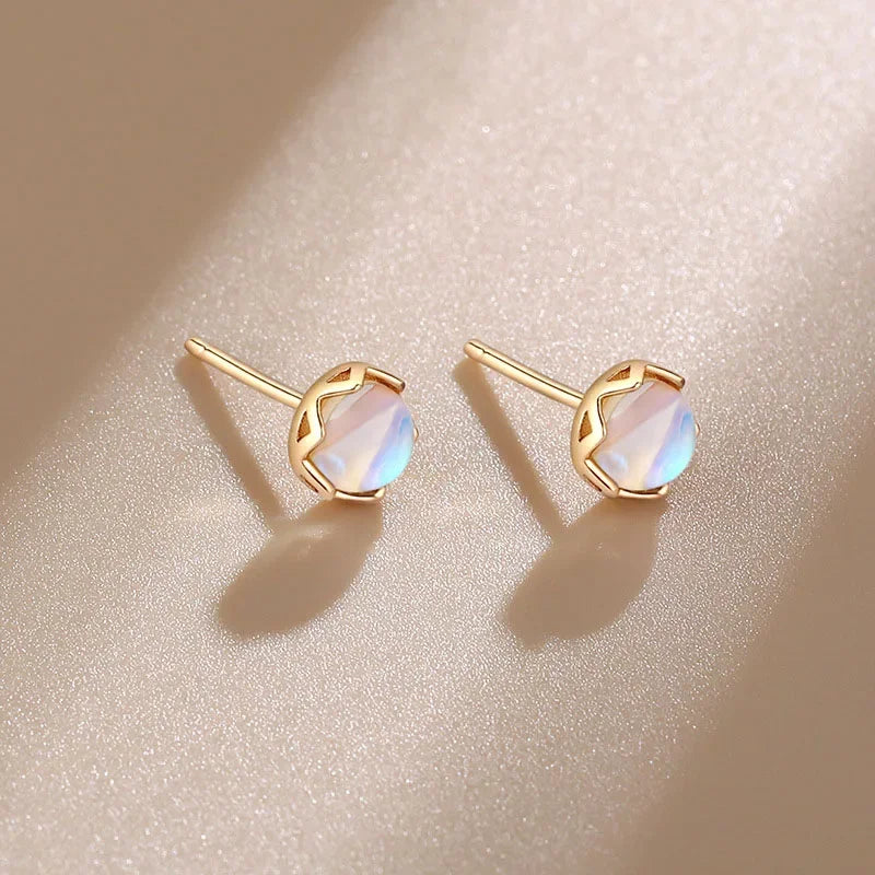 Moonstone Stud Earrings for Women