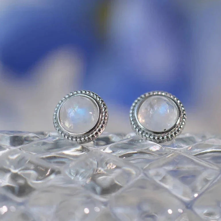 Moonstone Stud Earrings for Women