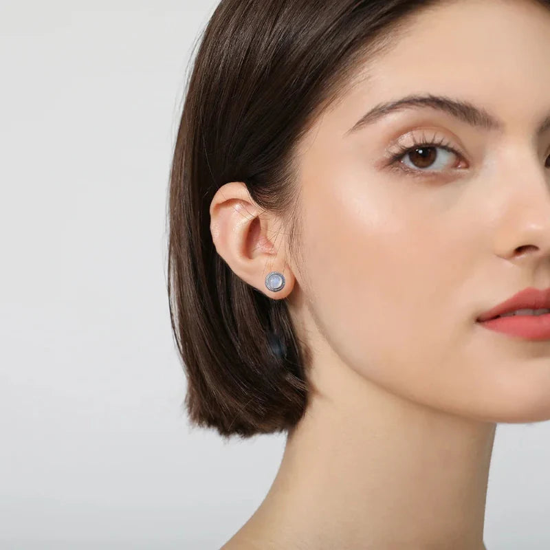 Moonstone Stud Earrings for Women