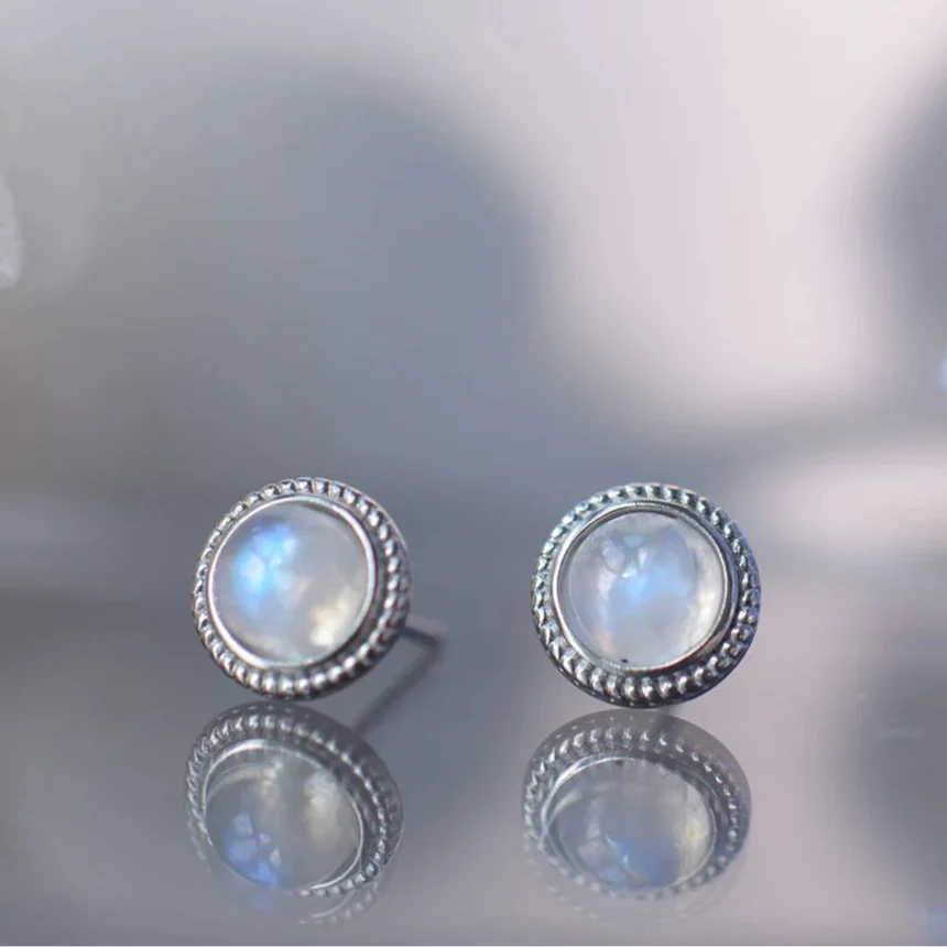 Moonstone Stud Earrings for Women