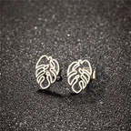 Silver Palm Leaf Stud Earrings